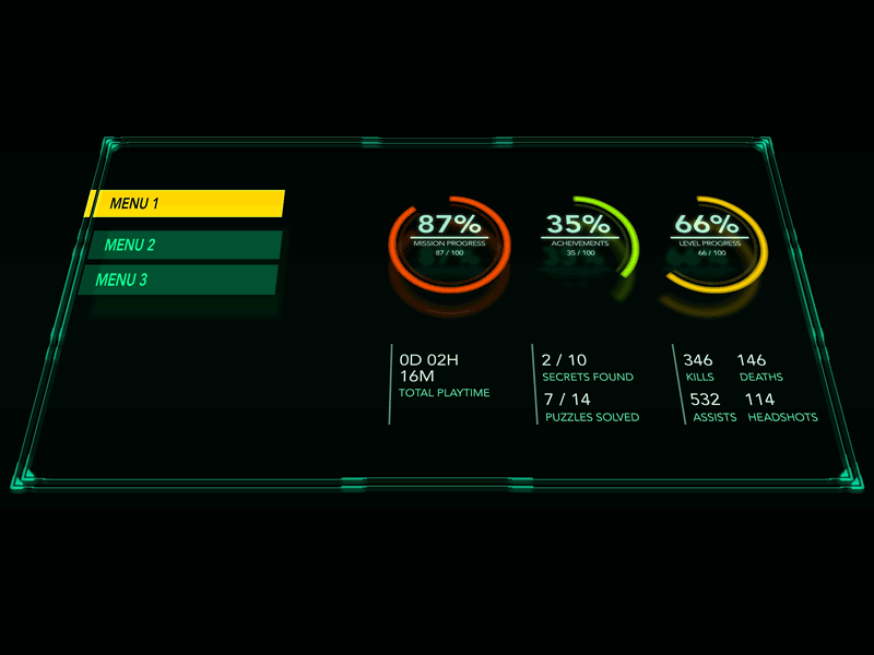 Futuristic UI Panel 3d animate futuristic motion graphics ui