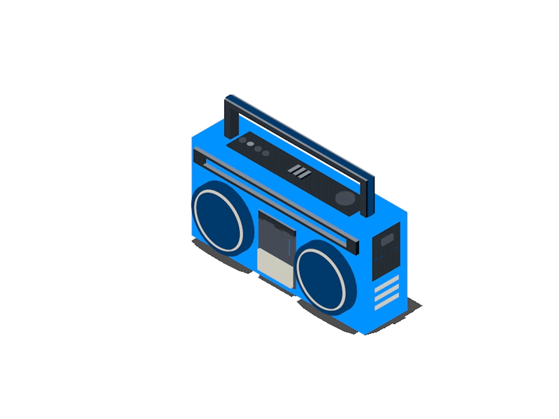 Radio Blues 2d 3d ae c4d minimal retro
