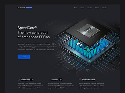 FPGA corporate site corporate flat landing page processor semiconductor startup tech website