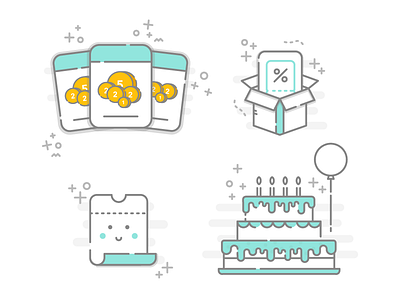 Booksy mini illustrations I branding design freelance graphic hire icons identity illustration job logo work