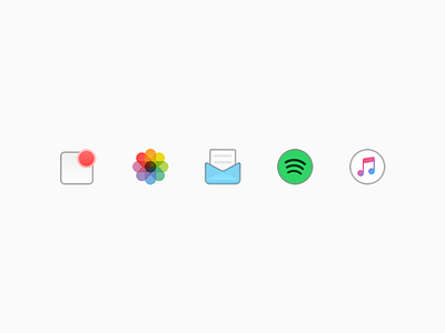 Little icons No.2 apple music clean flat icons itunes line mail notification photos simple spotify