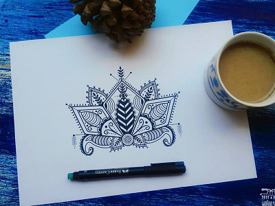 lotus sketch motif pattern sketch