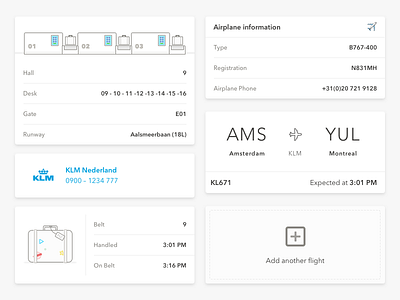 Information cards airports app belts cards data emoji flights hall information ios luggage ui