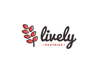 Lively bakery logo food logo lively logo logo design mark pastries pastry logo