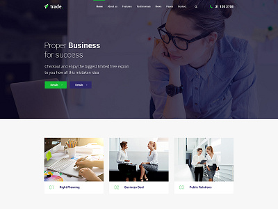 Business / Finance Web Design broker business design finance flat insurance ui user ux web