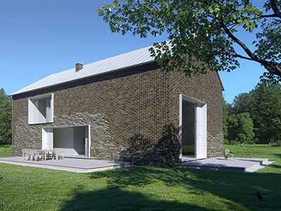 Woodford Meadow architecture brick wall bricks brickwork architecture darstellungsart grass rendering meadow rendering summer summer rendering