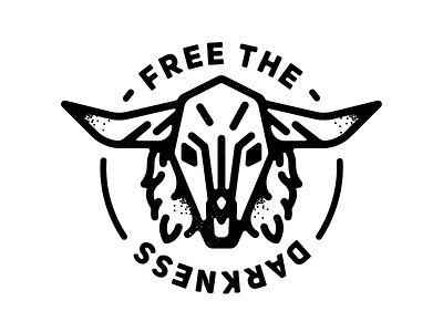 Tekkonkinkreet badge black and white emblem icon illustration line minotaur skull stipple tekkonkinkreet texture