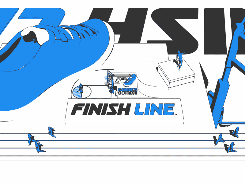 Finish Line #ShoesSoFresh 3d animated gif basket flat gastaloop loop motion capture running vertigo