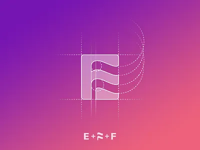 E + F + flag icon [GRID] brand mark branding branding agency dubai elegant logo flag icon letter e logo mark negative space negative space logo startup