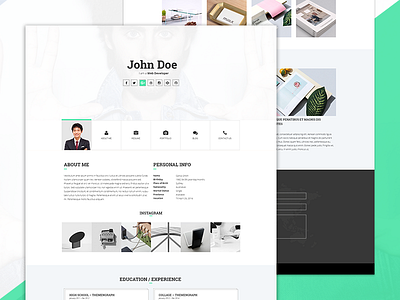 Howdy - Personal Portfolio Template Free PSD & HTML creative cv download flat free freebie modern personal portfolio responsive resume vcard