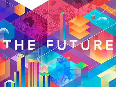 Future Of Smart future illustration mural smart vector wall