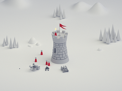 Castle Tower 3d 3d modeling assets blender castle castle tower isometric low poly medieval model tower