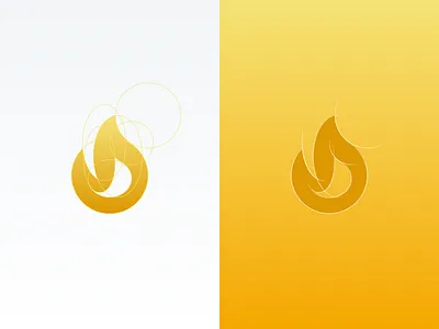 Fire Icon booleans clean gold icon