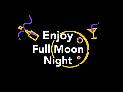 Enjoy Full Moon Night Logo branding identity logo logotype typography