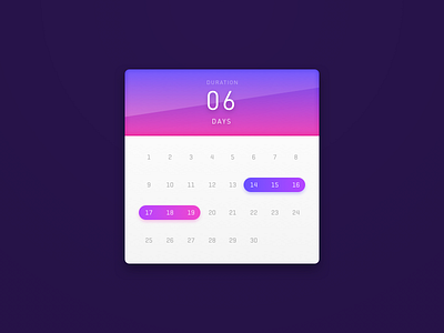 Date Range calendar daily date picker range ui