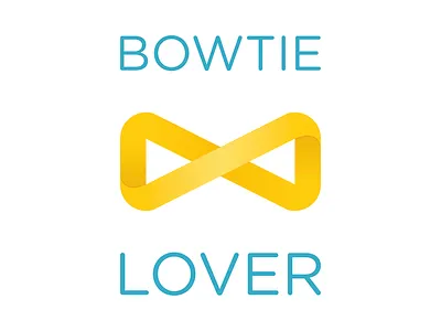 Bowtie Lover Logo bowtie cid clothing infinity logo logotype retail sign symbol yellow
