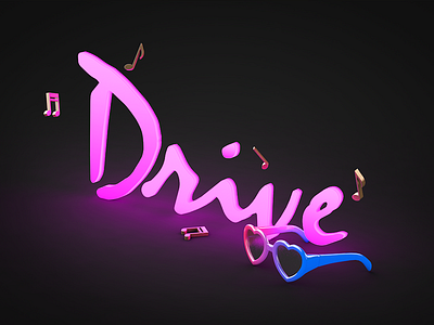 Inspirations 3d cinema 4d drive illustration lolita minimal neon