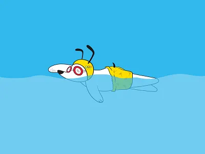 Freestyle Dawg dog ocean olympics palm rio summer swimming trees