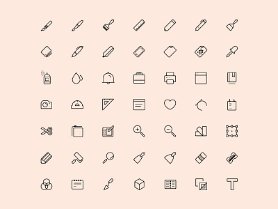 Artist Tools Icons artist download free freebie icon icons line psd tools vector