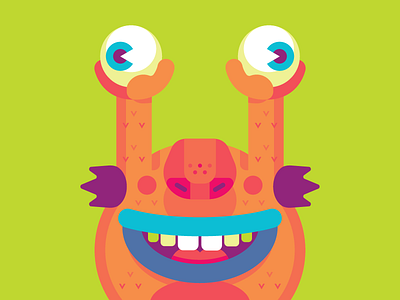 KRUMM eyes geometric green happy krumm monster nickelodeon orange vector