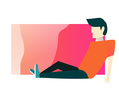 Dude Sitting chill concert gradient illustration laying sitting sjow