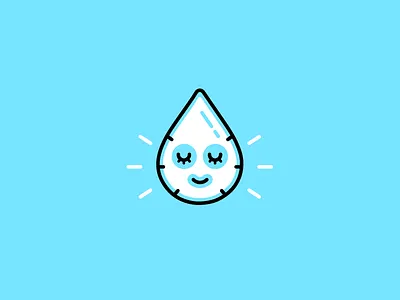 Hydro Skincare beauty doodle face flat line h2o icon logo illustration minimal simple mositure sheet mask skin care smart clever water drop