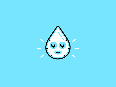 Hydro Skincare beauty doodle face flat line h2o icon logo illustration minimal simple mositure sheet mask skin care smart clever water drop