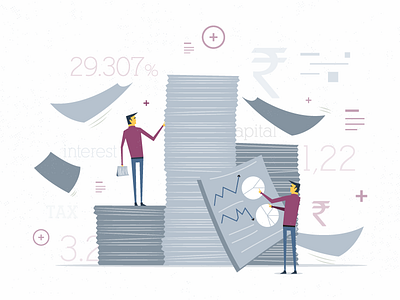 Drafting Budget budget business character economy editorial illustration india money vector yatish asthana