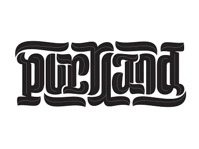 Portland Ambigram ambigram bridgetown custom lettering portland rip city