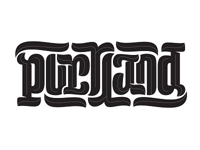 Portland Ambigram ambigram bridgetown custom lettering portland rip city