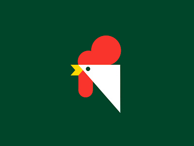 Rooster animal bird farm food geometric head illustration logo modern rooster shapes