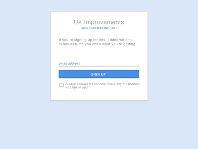 Newsletter Sign Up cta mailing list newsletter