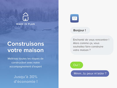 Made in Plan Landing page chat chatbot design sprint landing page ui