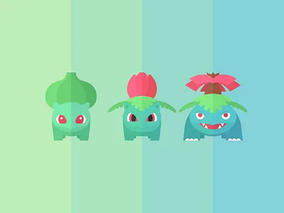 Bulbasaur bulbasaur grass iconography illustration ivysaur pokemon venusaur