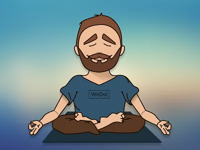 Meditation guy fo WeDo studio! art beard blur flat graphic guy icon meditation relax