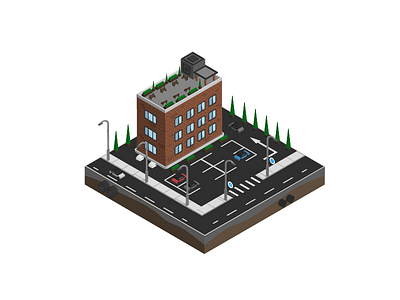 Suburban District antage house illustration isometric