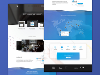 Mobiamo design landing page map mobile payment product service ui ux web website