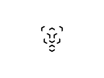 Lioness Logomark geometric icon line lion lioness logo logomark mark minimal minimalist negative symbol