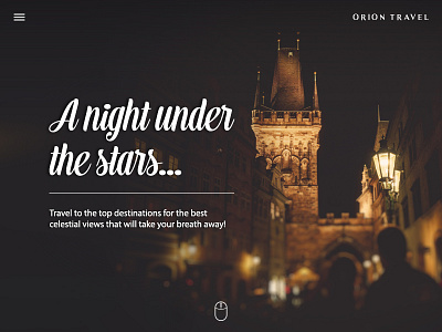 Travel Landing Page Header card castle city europe full screen header landing page night responsive sky stars website