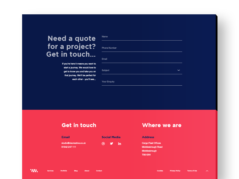Example of Contact and Footer