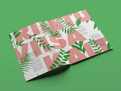 Spread from Slacker Mag editorial floral green illustration layout magazine