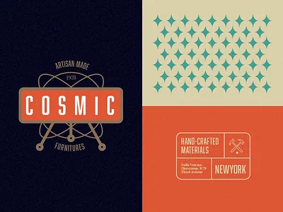 Cosmic Furnitures boutique branding craft furniture handmade italian logo retro vintage