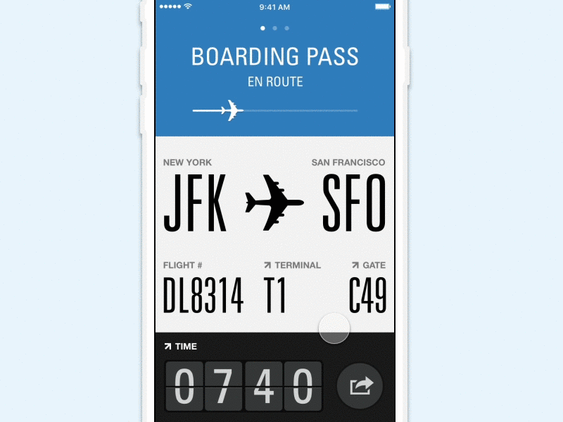 Flight Card prototype by Jonatan Castro on Dribbble