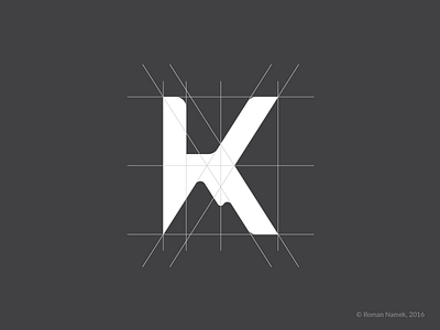 Letter K Mountains Grid brand identity logo logo mark logotype minimalism monogram symbol