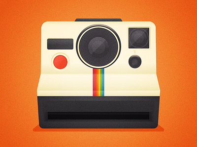 Polaroid OneStep 1977 camera film gradient halftone illustration photography polaroid retro vector vintage