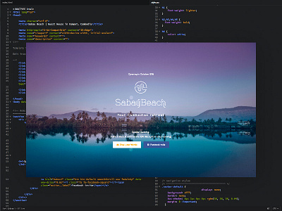 Sabay Beach landing page prototype booking cambodia guest house hotel invitation landing page palm tree parallax reservation resort river