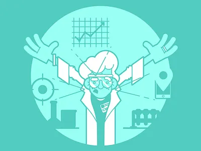 Unused ADWEEK Scientist beakers illustration line art mobile science scientist target tv