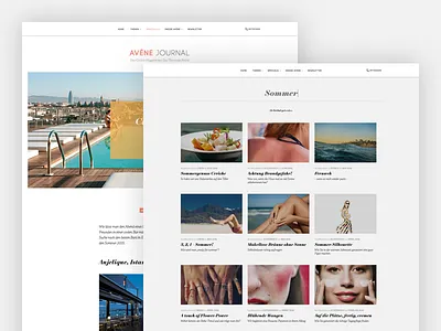 Update Avène Journal articles clean design magazine search webdesign white