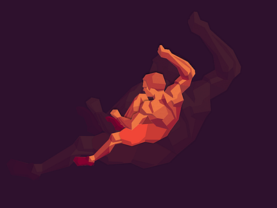 Rock climber climbing illustration polygon