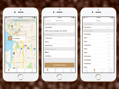 ☕ Coffee Ordering App Concept ☕ app coffee ios mobile ui